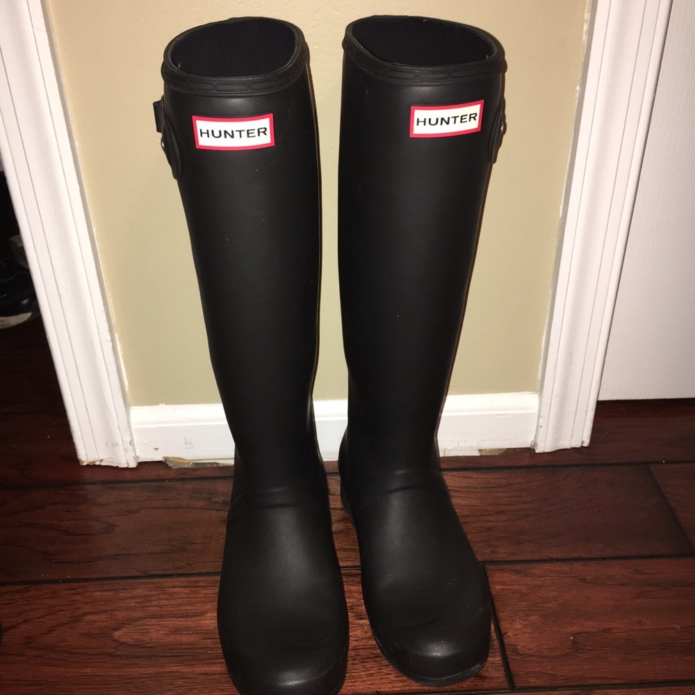 Black Matte Hunter Rain Boots